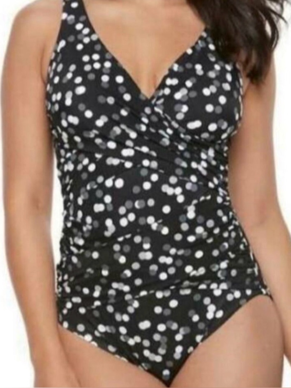 TRIMSHAPER Polka Dot One-Piece Swimsuit Size (12)
